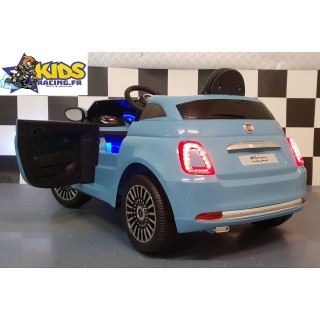Voiture électrique enfants Fiat 500 bleu 12 volts