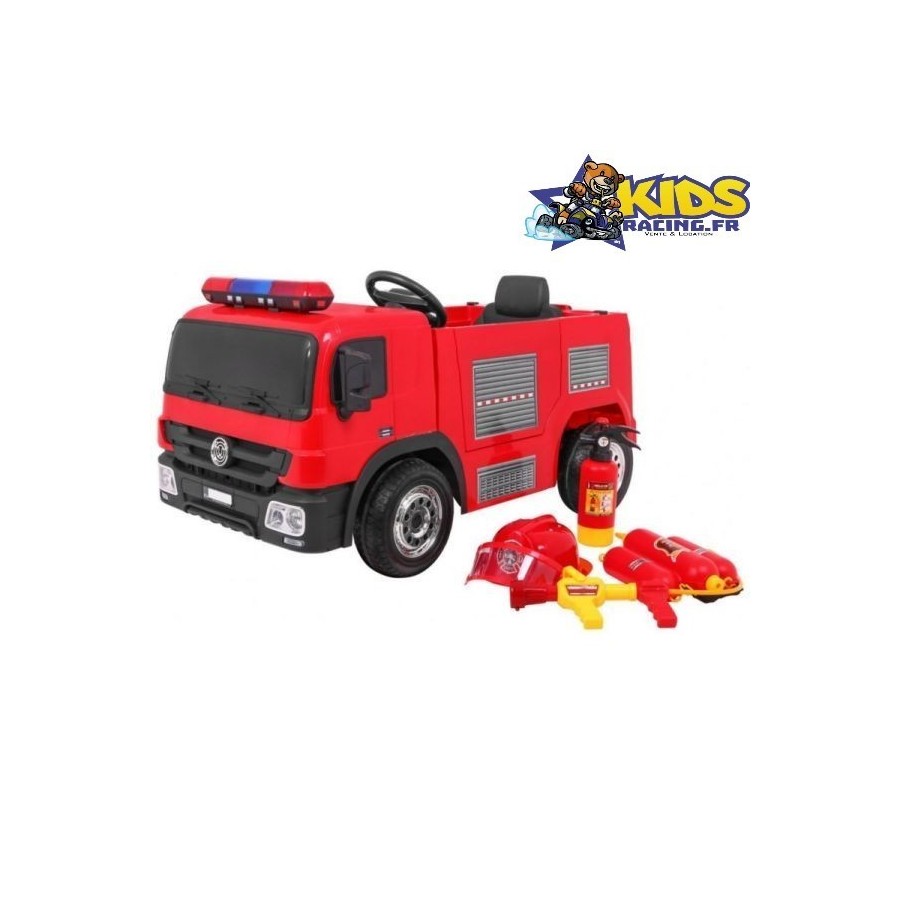 Camion électrique 12V Pompier Rouge