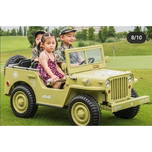 Jeep Willys électrique enfant 12v 3 places