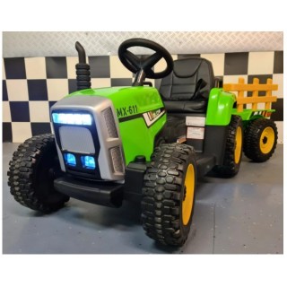 Tracteur électrique enfants 12 volts avec remorque